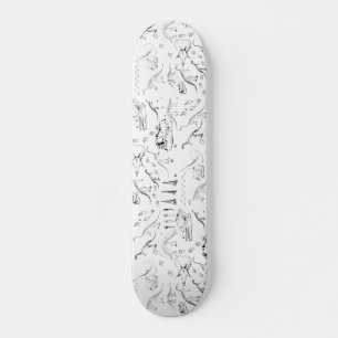 Dinosaur Fossil Bones Pattern Skateboard