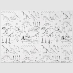 Dinosaur Fossil Bones Pattern Tissue Paper