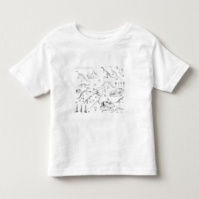 Dinosaur Fossil Bones Pattern Toddler T-Shirt (Front)