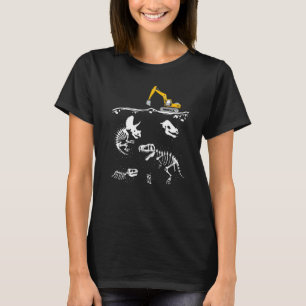 Dinosaur fossils digging excavator Dinos Skeleton  T-Shirt