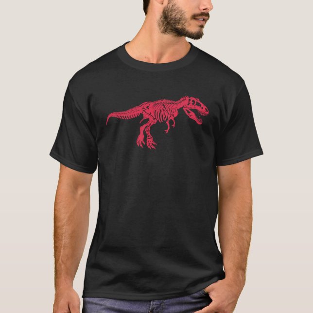 Dinosaur Fossils Paleontology Rex Skeleton Bones T-Shirt (Front)