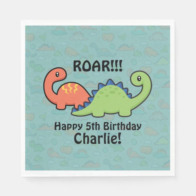 Dinosaur Fun Napkin (Front)