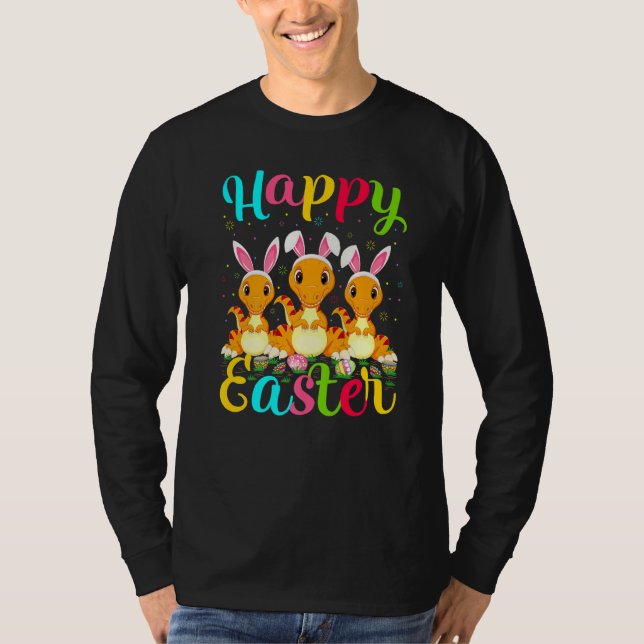Dinosaur  Funny Easter Egg Bunny Dinosaur Happy Ea T-Shirt (Front)