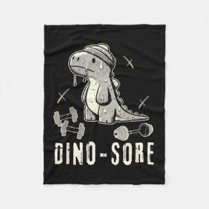 Dinosaur Funny Gym T-rex Bodybuilding Weightliftin Fleece Blanket