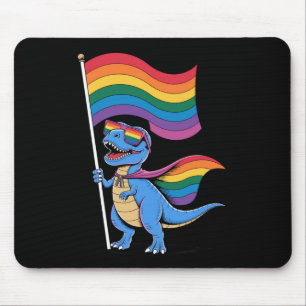 Dinosaur Gay Pride LGBT Rainbow Flag Mouse Pad