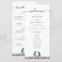 Dinosaur Gay Wedding Ceremony Program