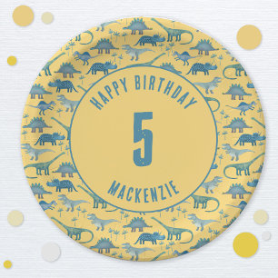 Dinosaur Gender Neutral Kids Birthday Party Paper Plate