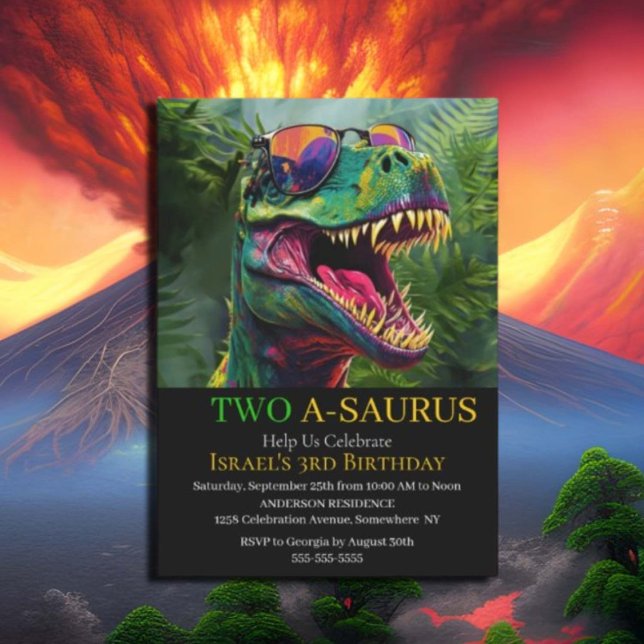 Dinosaur Get Ready for a ROAR Invitation (dinosaur birthday invitation,birthday invitation video,party invitation,video invitation,)