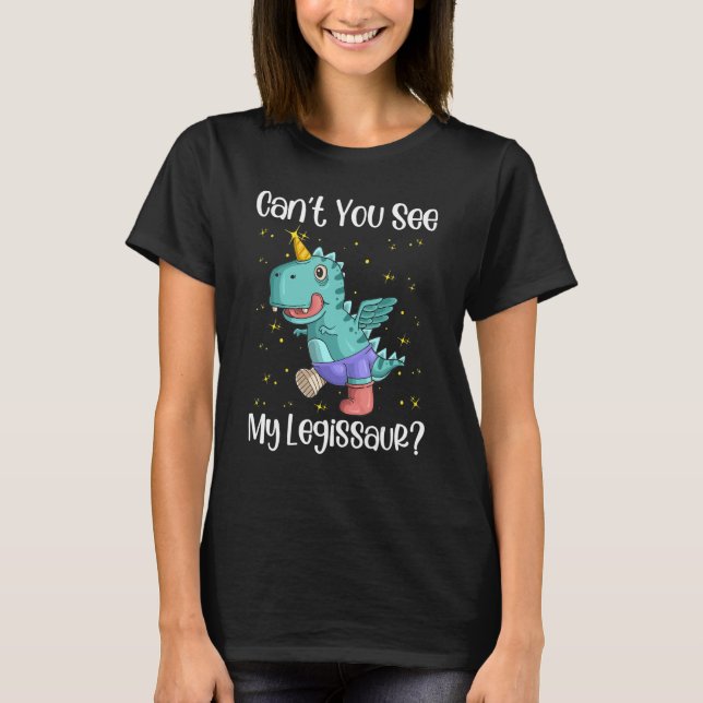 Dinosaur Get Well Broken Leg With A Cast Costume T-Shirt (Front)