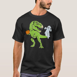Dinosaur Ghost Lazy Halloween Costume Funny T-Rex  T-Shirt