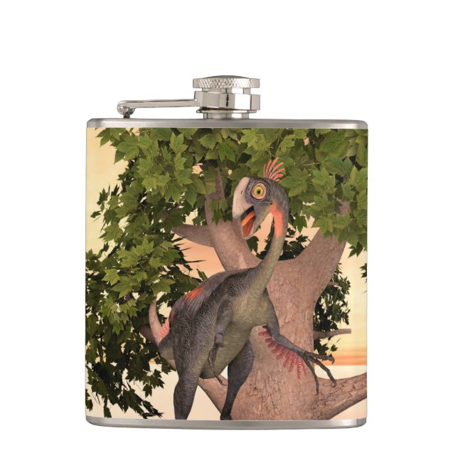 Dinosaur Gigantoraptor Hip Flask (Front)