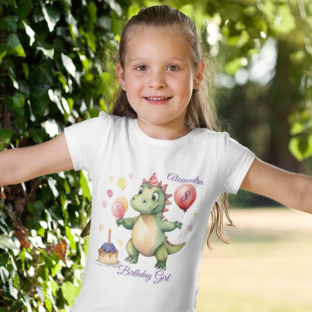 Dinosaur Girl Birthday T-Shirt (Creator Uploaded)
