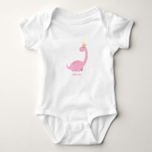 Dinosaur Girl Pink Illustrated Baby T-shirt Baby Bodysuit
