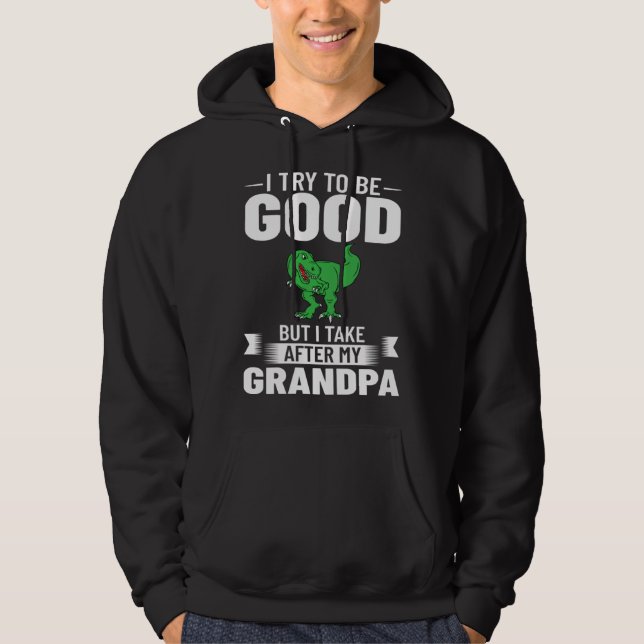 Dinosaur Grandpa Saurus Grandpasaurus Hoodie (Front)