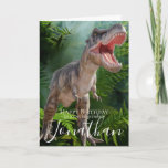 Dinosaur Grandson Birthday card<br><div class="desc">Dinosaur Grandson Birthday card
sweet dinosaur trex  grand son personalised baby card for a little girl.  Click the "Customise it!" button to change the text size,  text colour,  font style and more!</div>