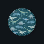 Dinosaur Green Magnet<br><div class="desc">Lots of little dinosaurs on a deep green background. Perfect for paleontologists.  Original art by Nic Squirrell.</div>