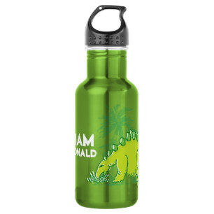 Dinosaur green Stegosaurus boys name drinks bottle