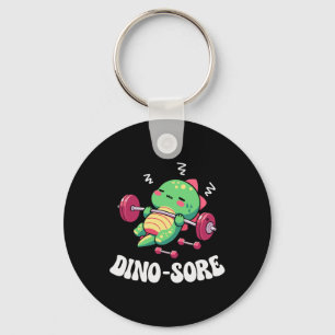 Dinosaur Gym Fitness Lifting Weights Workout Cute  Key Ring