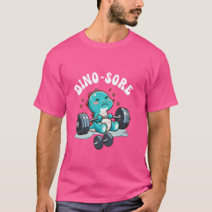 Dinosaur Gym Fitness Lifting Workout Weights Cute T-Shirt