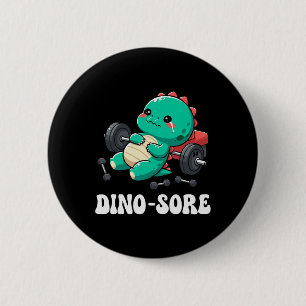 Dinosaur Gym Workout Fitness Lifting Weights Cute  6 Cm Round Badge