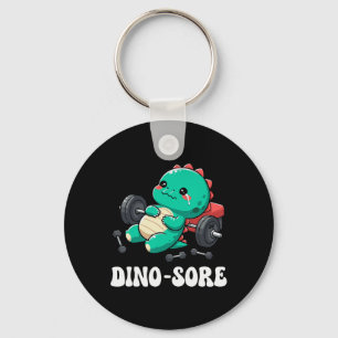 Dinosaur Gym Workout Fitness Lifting Weights Cute  Key Ring