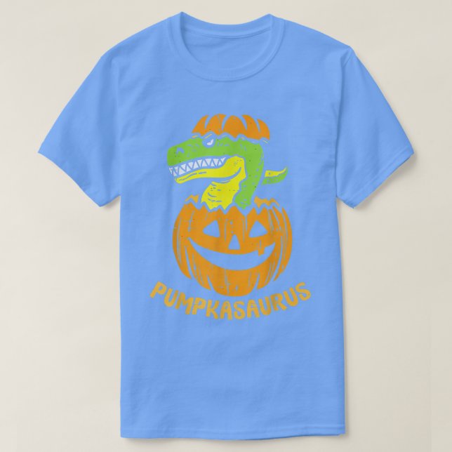Dinosaur Halloween Pumpkasaurus Funny Kids Boy Pum T-Shirt (Design Front)