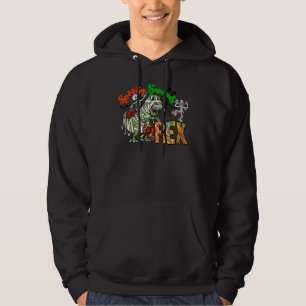 Dinosaur Halloween Spookysaurus Trex Trick Or Trea Hoodie