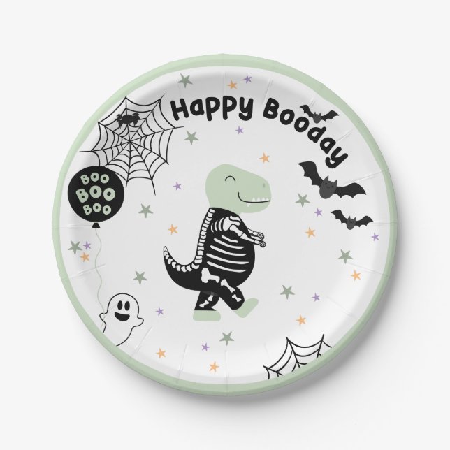 Dinosaur Halloween Themed Party Decor  Paper Plate (Front)