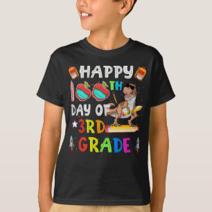 Dinosaur Happy 100th Day of 3rd Grade Teacher or T-Shirt
