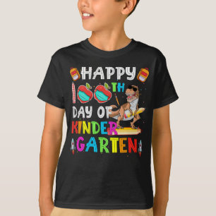 Dinosaur Happy 100th Day of Kindergarten Teacher T-Shirt