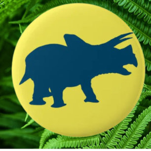 Dinosaur happy party Yellow 6 Cm Round Badge
