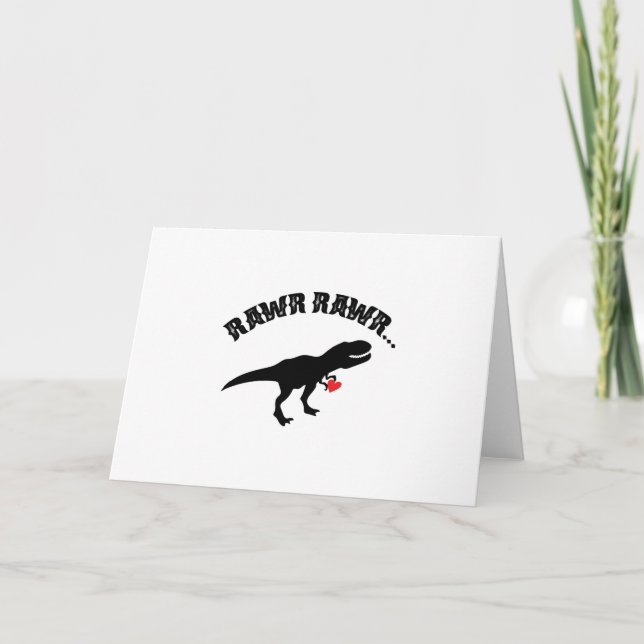 Dinosaur Happy Valentine's Day Funny Kids Holiday Card (Front)