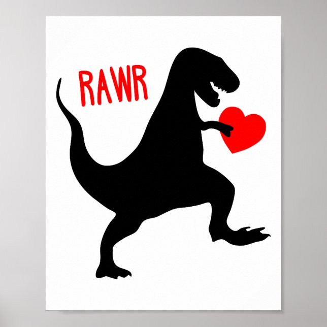 Dinosaur Happy Valentines Day  Poster (Front)