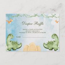 Dinosaur Hatching Soon Baby Shower Diapper Raffle