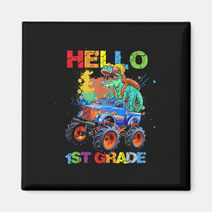 Dinosaur Hello 1st Grade Back To School First Day  Magnet
