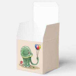 Dinosaur holding Balloons Birthday Favour Box