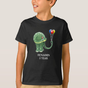 Dinosaur holding Balloons Birthday T-Shirt