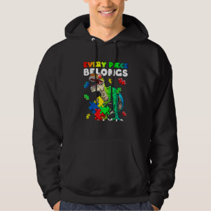 Dinosaur Holding Puzzle Autism Awareness Every Pie Hoodie