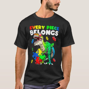 Dinosaur Holding Puzzle Autism Awareness Every Pie T-Shirt