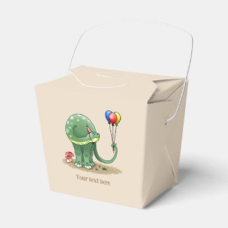 Dinosaur Holding Three Balloons Favour Box