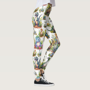 Dinosaur Illustration Leggings