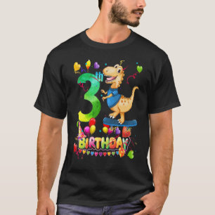 Dinosaur I'm 3 Years Old Girls Birthday Dinosaur P T-Shirt