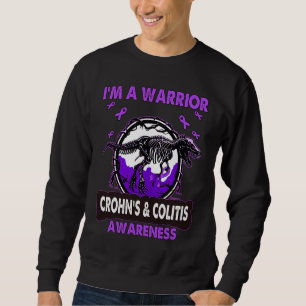 Dinosaur I'm A Warrior CROHN'S & COLITIS Awareness Sweatshirt