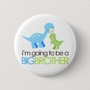 Dinosaur I'm Going to Be A Big Brother 6 Cm Round Badge