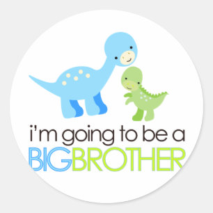 Dinosaur I'm Going to Be A Big Brother Classic Round Sticker