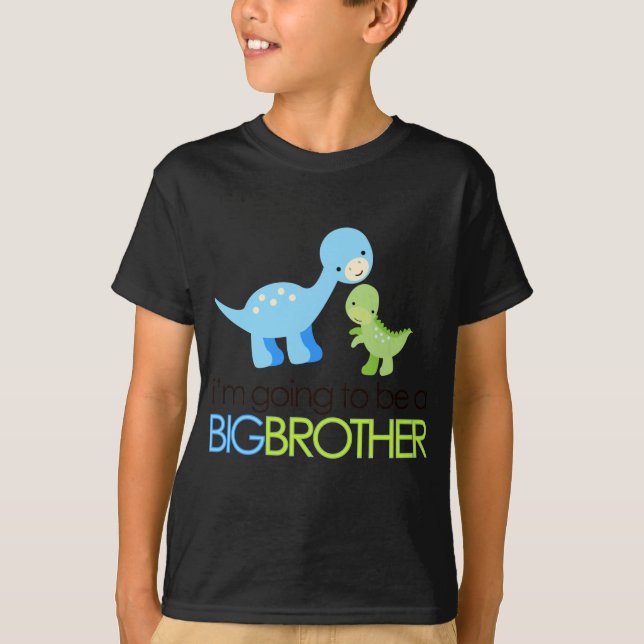 Dinosaur I'm Going to Be A Big Brother T-Shirt (Front)