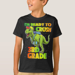 Dinosaur I'm Ready To Crush 3rd Grade Back to T-Shirt