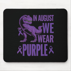 Dinosaur In August We Wear Purple Rainbow Overdose Mouse Pad