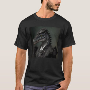 Dinosaur in Goth Style Gothic Artwork T-Shirt