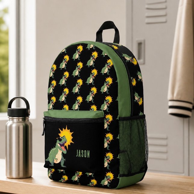 Dinosaur in Sunglasses Personalised Backpack (Creator Uploaded)